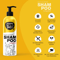 Wagging Tails Slick & Shine 5-In-1 Pet Shampoo-400 Milliliter Deodorize & Moisturise The Skin Remove Dirt Help To Repair Damaged Hair Anti-Itching & Anti-Dandruff Deep Cleanser All Breed Dog & Cat