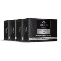 Yardley London Gentleman Classic Activated Charcoal Soap| 99.9% Germ Protection and Deep Cleansing| Daily Bathing Bar Soap For Men| Masculine Fragrance| 100g (Pack of 4)