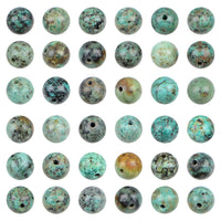 Bymitel 140Pcs Natural Crystal Beads Stone Gemstone Round Energy Healing Loose Beads with Stretch Cord for Jewelry Making Bracelets Anklets (African Turquoise, 8mm 140pcs) African Turquoise