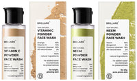 Brillare Neem Face Wash | for Acne & Pimples | with Bergamot for Clear Skin| 30g & Brillare Vitamin C Face Wash| 30g Combo