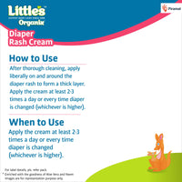 Little's Organix Diaper Rash Cream (50 g - Tube with Monocarton), with Organic Ingredients (Aloe Vera and Neem extract),White