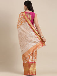 Pandadi Saree Women's  Arasi Soft Tissue Banarasi Silk Dharmavaram Pattu Saree With Unstiched Blouse Piece