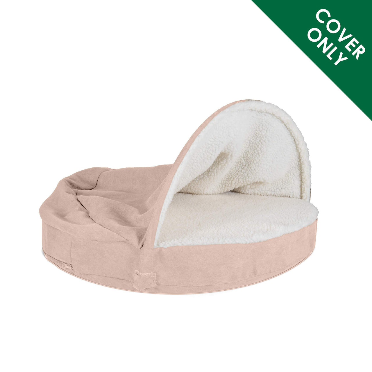 Furhaven Replacement Dog Bed Cover Sherpa & Suede Snuggery, Machine Washable - Cream, 26-inch