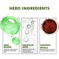 Conscious Chemist® Exfoliating Face Mask For Oily Acne Prone Skin with Salicylic, Glycolic Acid & Saffron Petals | Removes Blackheads, Anti Acne, De-Tan | Vegan & Cruelty Free | 50 gm