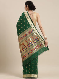 Pandadi Saree Women's  Paithani Silk Saree With Blouse Piece