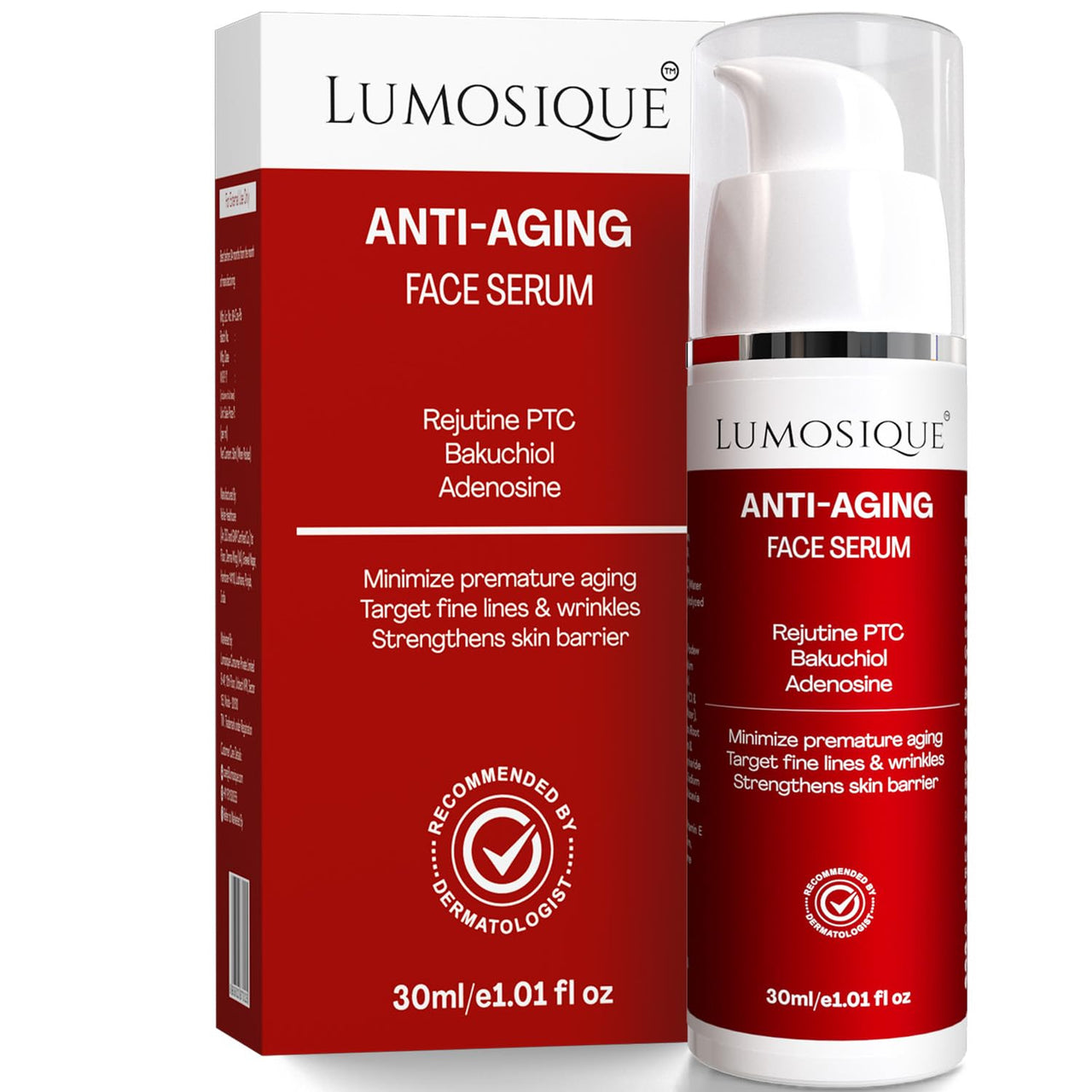 LUMOSIQUE® Anti Aging Natural Retinol Face Serum for Fine lines & Wrinkles Reduces Premature Ageing Targets Saggy Skin & Crow’s Feet, Retain Moisture | For Men & Women | 30ml