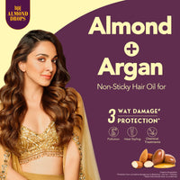 Bajaj Almond Drops Non Sticky Hair Oil With Almond and Argan Oil for 3 way Damage Protection 200ml