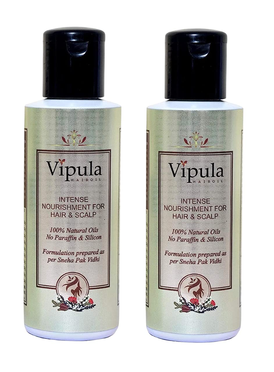 Vipula 100% Natural Ayurvedic Herbal Hair Oil, for Longer, Thicker, Shinier Hairs with Sulfate & Paraben Free Shampoo - Repairs Damaged Dry & Dull Hairs, Promotes Hair Growth- (Pack of 3+1 Shampoo)