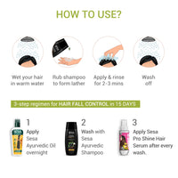 SESA Ayurvedic Hair Oil 200Ml + Ayurvedic Medicinal Shampoo 200Ml Combo Pack Control Hair Fall Nourishes Scalp Help Hair Growth For Men & Women