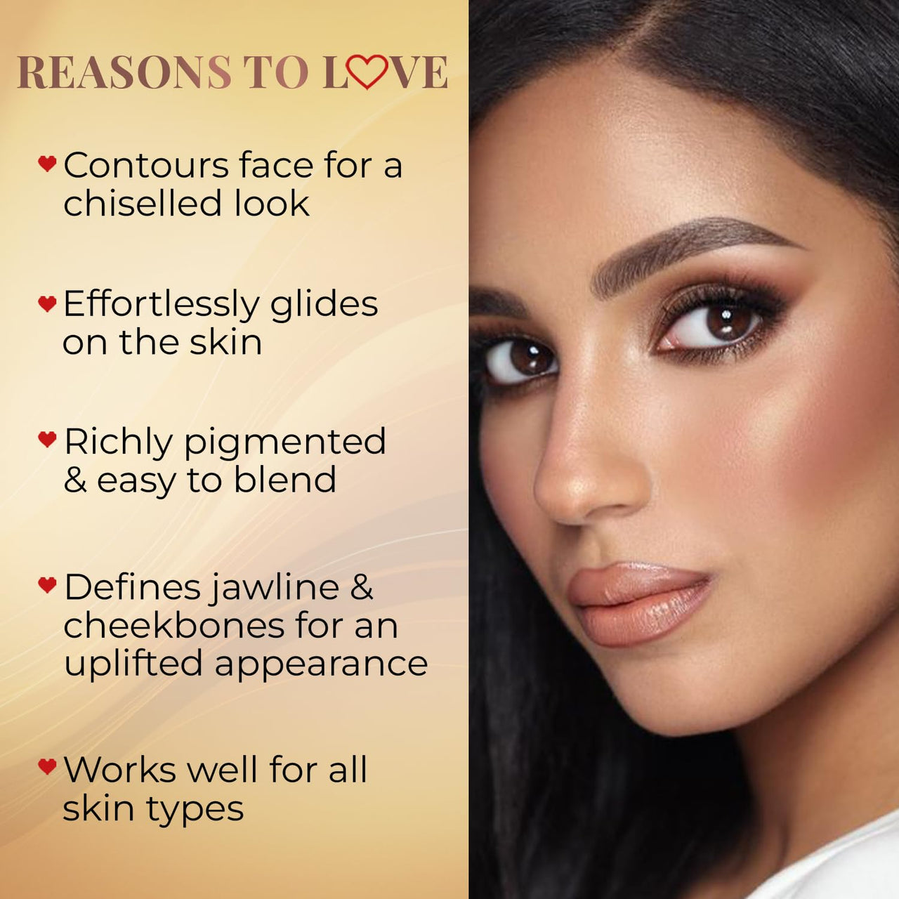 Just Herbs Super Hydrating Born To Sculpt Long Stay Bronzer Stick with Shea Butter | Richly Pigmented | Defines and Uplift Appearance | Matte Finish | All Skin Types for Women 14g (Cappucino)