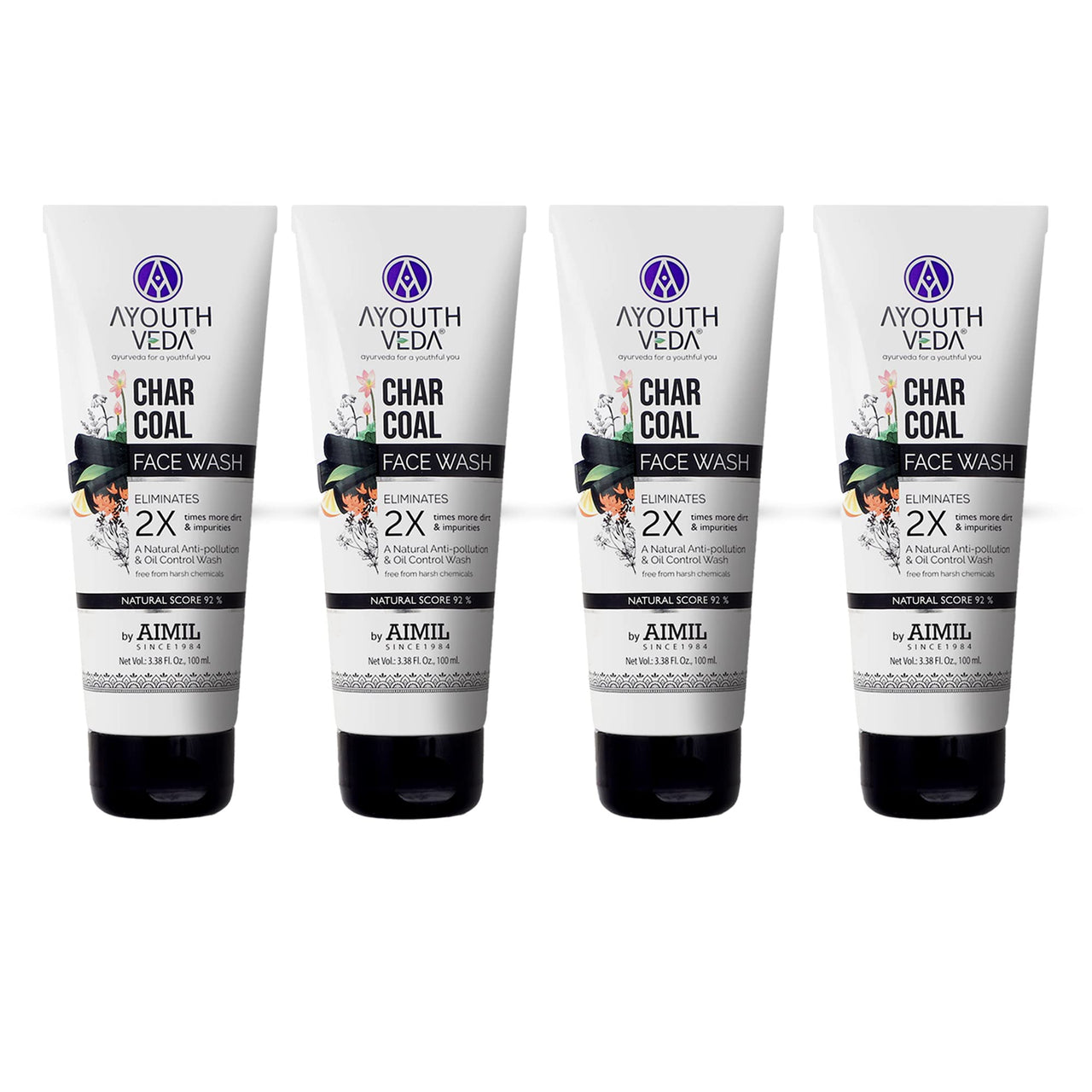 Ayouthveda Activated Charcoal 100 ml Face Wash for Women and Men