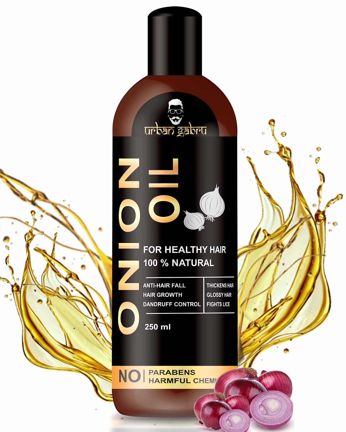 UrbanGabru Onion Oil | Made with Natural Ingredients for healthy hair and scalp (250 ml)