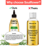 Soulflower Rosemary Mint Light Hair Oil | Hair Growth, Hair Fall Control, Dandruff & Split Ends | With Amla, Argan, Castor | Cooling Scalp Oil for Men & Women | 100% Natural & Organic | 225ml
