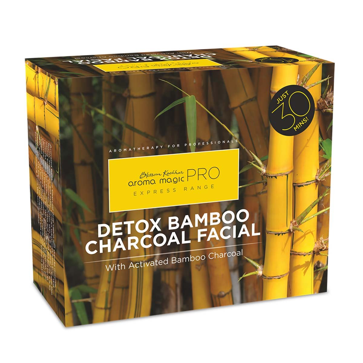 Aroma Magic 3 step Detox Bamboo Charcoal Facial Kit Set| Pro Express Range| Deep cleanses, tightens pores & brightens skin | removes dirt & excess oils |All Skin | 5 Single Use Kit| Pack of 1