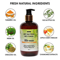 MENSOME Natural Anti Bacterial & Anti Fungal Body Wash Gel, Chemical Free, Men & Women In 300 Ml