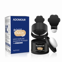 Adomour Mud Hairline Shadow Powder for Men and Women| Root touch up Powder| Sweat Resistant and Stain Proof 48 hour formula | Instantly Conceals Hair Loss, Bald Patch and Grey Hair 6g (Black)