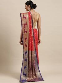 Pandadi Saree Women's  Banarasi Silk Saree With Unstitched Blouse Piece
