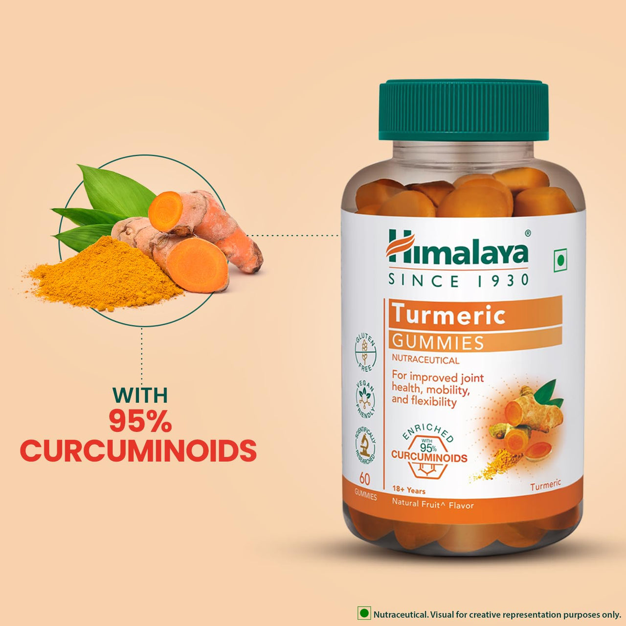Himalaya Turmeric Gummies |Pack of 30 |95% Curcuminoids |Joint health, Antioxidant support |100% Veg