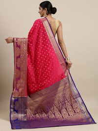 Pandadi Saree Women's  Banarasi Silk Saree With Unstitched Blouse Piece