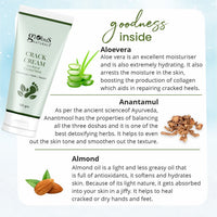 Globus Naturals Crack Cream for Dry Cracked Heels & Feet Enriched with Aloe Vera, Almond & Anantmool, Suitable For All Skin Types, 100g (pack of 2)