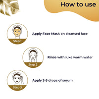 Pilgrim 24K Gold Facial Kit | Dewy Glass Skin Finish | Facial kit for Radiant Look | 24K Gold Face Mask Pack 50gm | 24K Gold Serum 20ml | Korean Skin Care | For Women & Men | FREE JUTE BAG