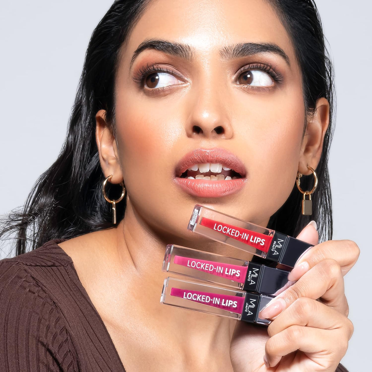 MILA BEAUTÉ Locked In Lips Liquid Lipstick |12 Hour Transfer Proof Formula with Hyaluronic Acid | Highly Pigmented Lipsticks | Shade -