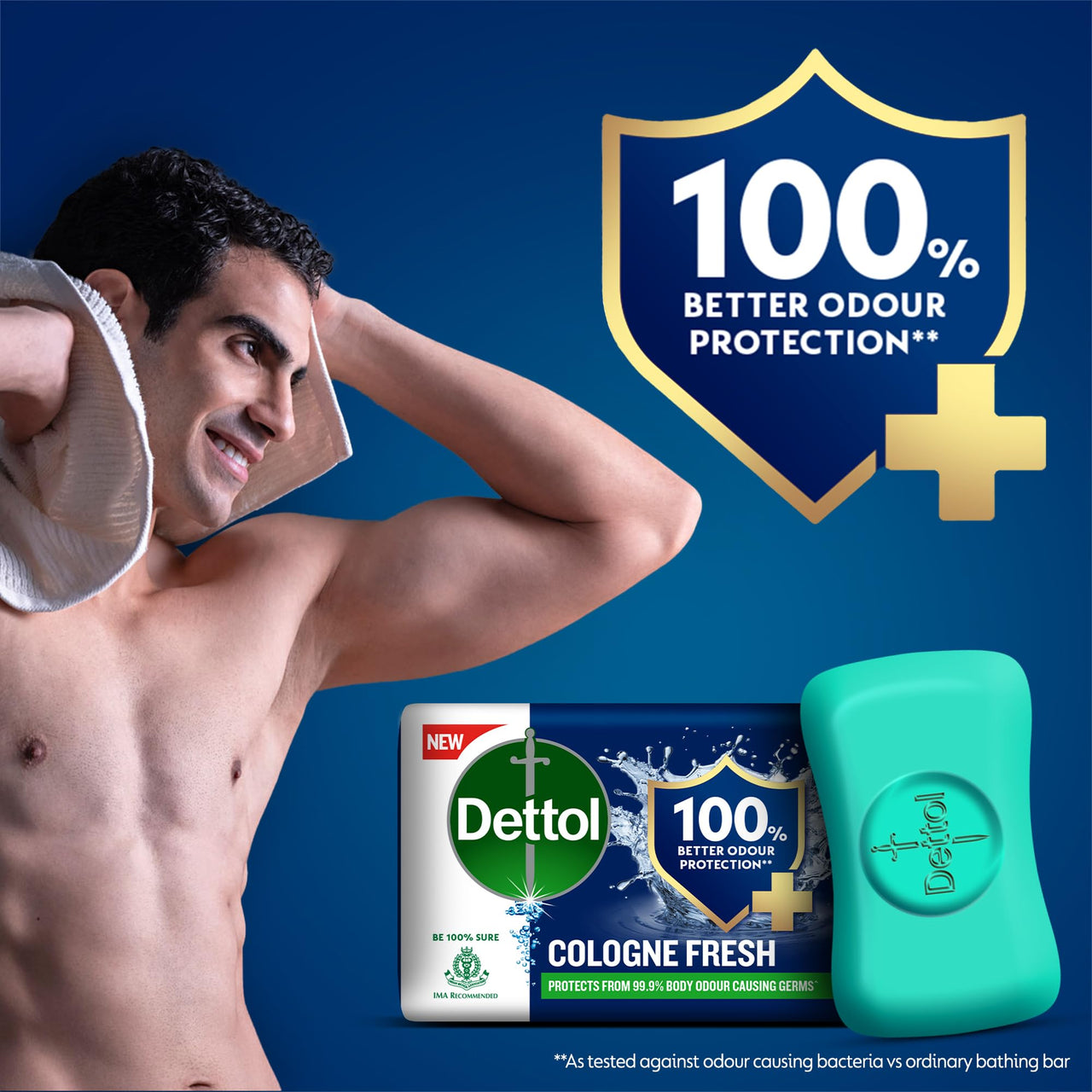 Dettol Cologne Fresh Bathing Soap Bar with 100% better odour protection- 150g Pack of 12, (600gm)