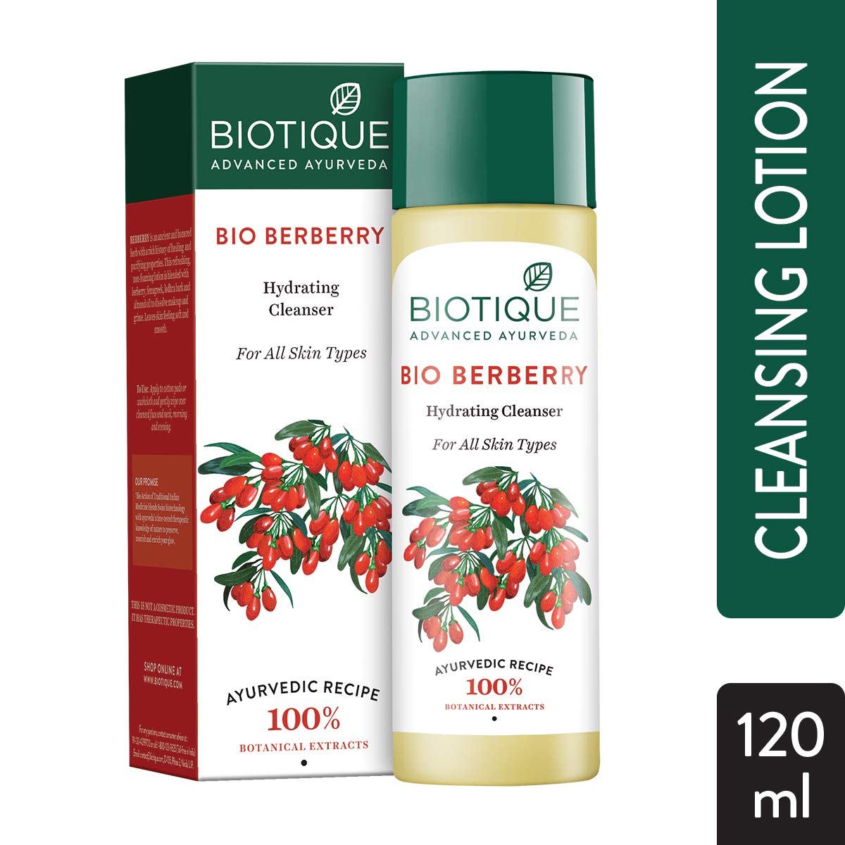Biotique Bio Papaya Revitalizing Tan Removal Scrub, 50g And Biotique Bio Berberry Hydrating Cleanser For All Skin Types, 120Ml