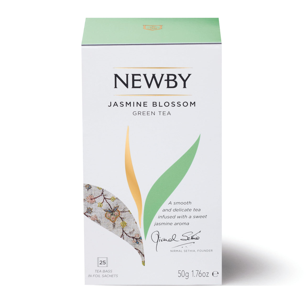 Newby Jasmine Blossom Green Tea Bags | Fusion of Green Tea Leaves and Natural Scent of Jasmine | 25 pieces | 50 Grams
