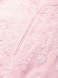 Ada Hand Embroidered Lucknowi Chikankari Ethnic Wear Cotton Kurta Kurti Tunic for Women