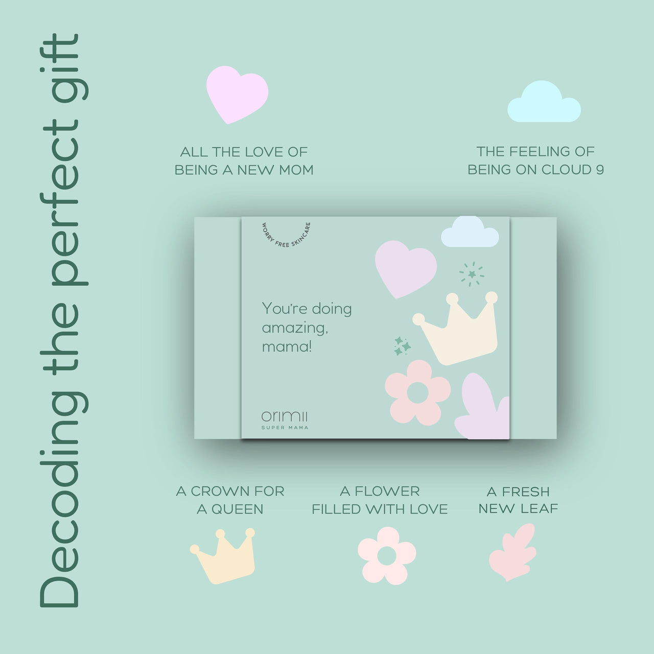 Orimii You’re Doing Amazing’ Pregnancy Self-Care Gift Box | Leg & Foot Relief Gel, Barrier Repair Lotion, Fragrance-Free Lip Balm & Overnight Face Mask | Thoughtful Baby Shower Gift for Moms-to-Be