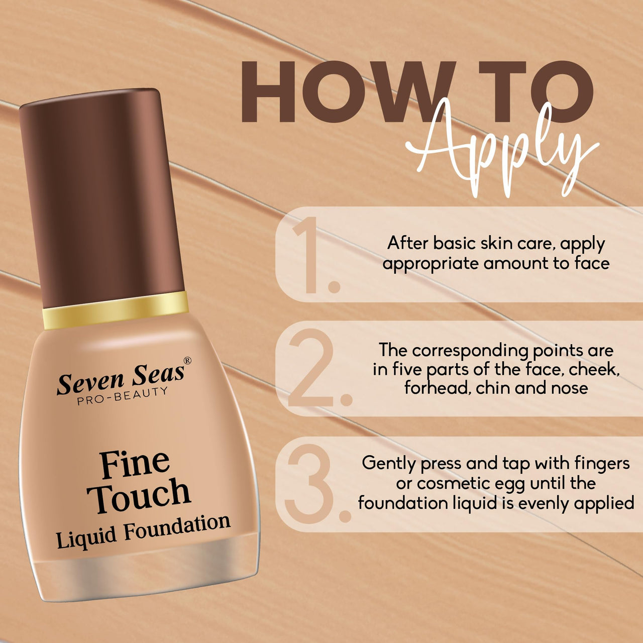 Seven Seas Fine Touch | Long Lasting | Waterproof | Lightweight Liquid Foundation Matte Finish Foundation for Face Makeup (Skin, 12ML)
