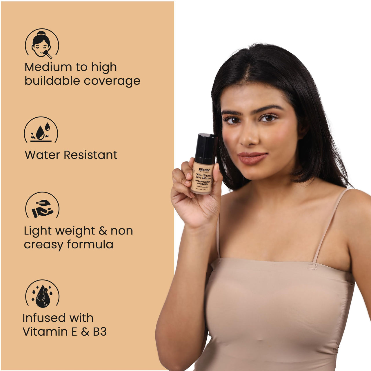 Recode HD Luminous Matte Foundation 30 ML | 02 | BHARAT