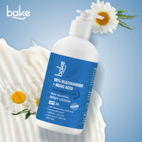 BAKE 10% Niacinamide Body Lotion SPF 30 with Kojic Acid for Acne Marks & Dark Spots, Pigmentation, Tan Removal | For Women & Men | 200ml
