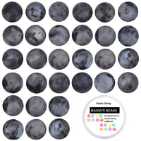 100Pcs Natural Crystal Beads Stone Gemstone Round Loose Energy Healing Beads with Free Crystal Stretch Cord for Jewelry Making (Larvikite Labradorite, 6MM) Larvikite Labradorite