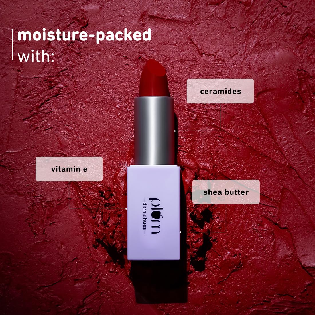 Plum Velvet Haze Matte Lipstick with SPF 30 | Powder Matte Finish | Highly Pigmented | With Ceramides | 05 Cheeky Cherry