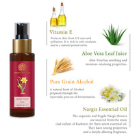 Forest Essentials Travel Size Body Mist Nargis | Natural & Hydrating Body Spray For Men & Women | Luxury Floral Fragrance | 50 ml