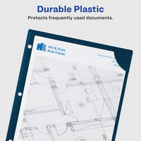 Avery Corner Lock Document Sleeves for 3 Ring Binders, 1 Navy Blue Plastic Sleeve (47838)