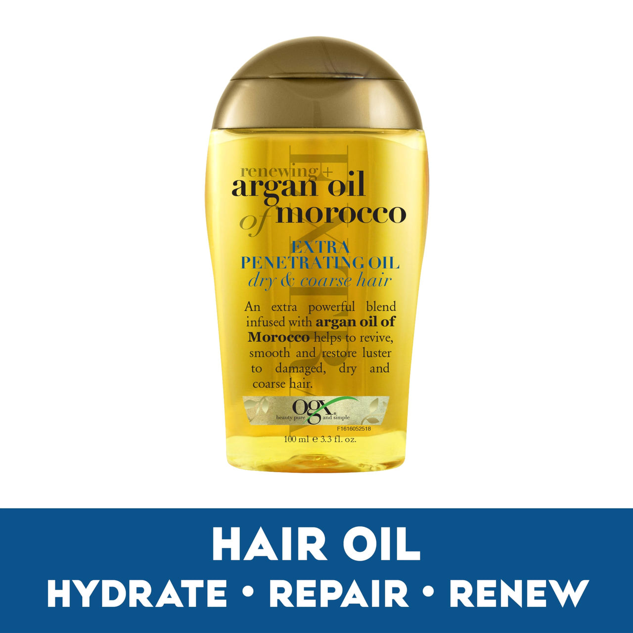 OGX Argan Oil of Morocco Extra Penetrating Oil for Renewing Plus Dry and Coarse Hair, 100ml
