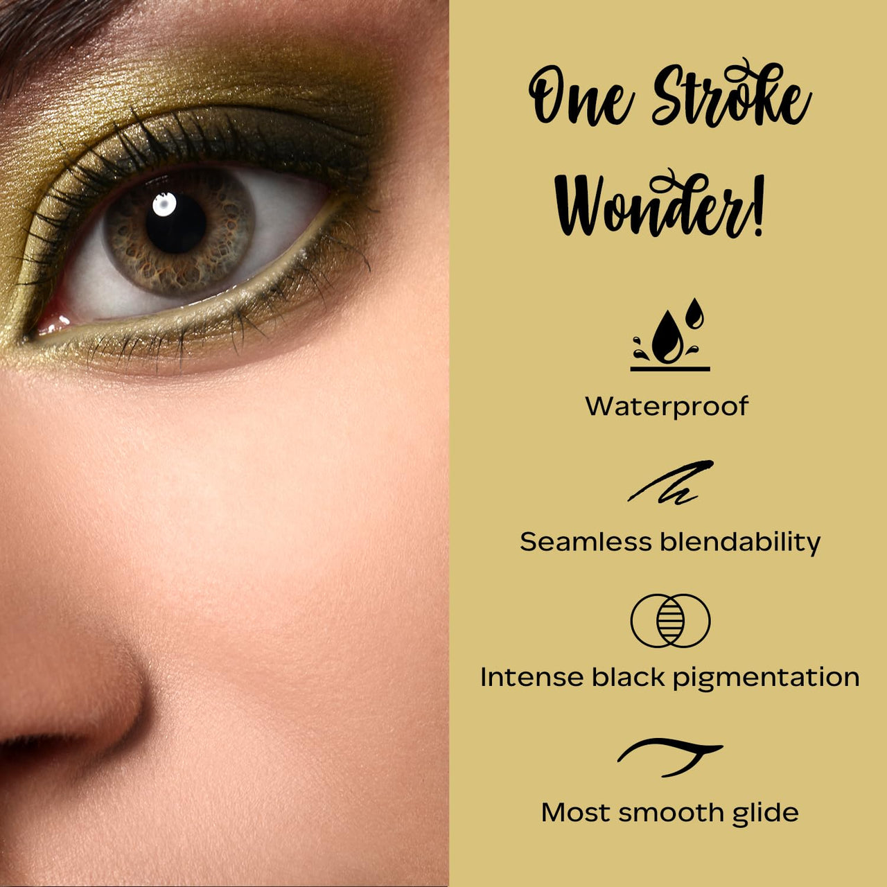 FACES CANADA Ultime Pro Intense Gel Kajal With Smudger & Sharpener - Sand Beige, 1.2 g | 24 Hr Long Stay | Waterproof & Smudgeproof | One Swipe Smooth Application | 3-in-1 Kajal, Eyeliner