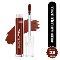 Hilary Rhoda Power Of Matte Liquid Lipstick | Buildable Colour | Long Lasting & Matte Finish | Lightweight & Non-Drying Formula | Smudge Proof & Non-Transferable | 3ml (Classic Maroon - Shade 23)
