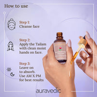 Auravedic Kumkumadi Tailam, Kumkumadi Face Oil for Glowing Skin, Kumkumadi Gold Glow Face Oil, Kumkumadi Oil for Radiant & Youthful Skin and Rejuvenation