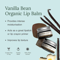 Juicy Chemistry Vanilla Bean Organic Lip Balm, 5 g | Enriched with Delicate, Dreamy, Vanilla Beans, Cocoa Butter, Jojoba & Argan Oil to Smooth and Soften Dry, Chapped & Sensitive Lips