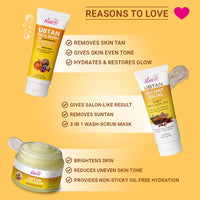 Iba Ubtan Essentials Skin Care Regime Combo for Glowing Skin | Removes Tan & Radiant Skin (Ubtan Face Wash (100ml), Ubtan 3 in 1 Instant Facial (100g), Ubtan Face Cream (50g))