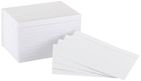 Basics Heavy Weight Ruled Lined Index Cards, 300 Count, 100 Pack of 3, White, 3 x 5 Inch Card