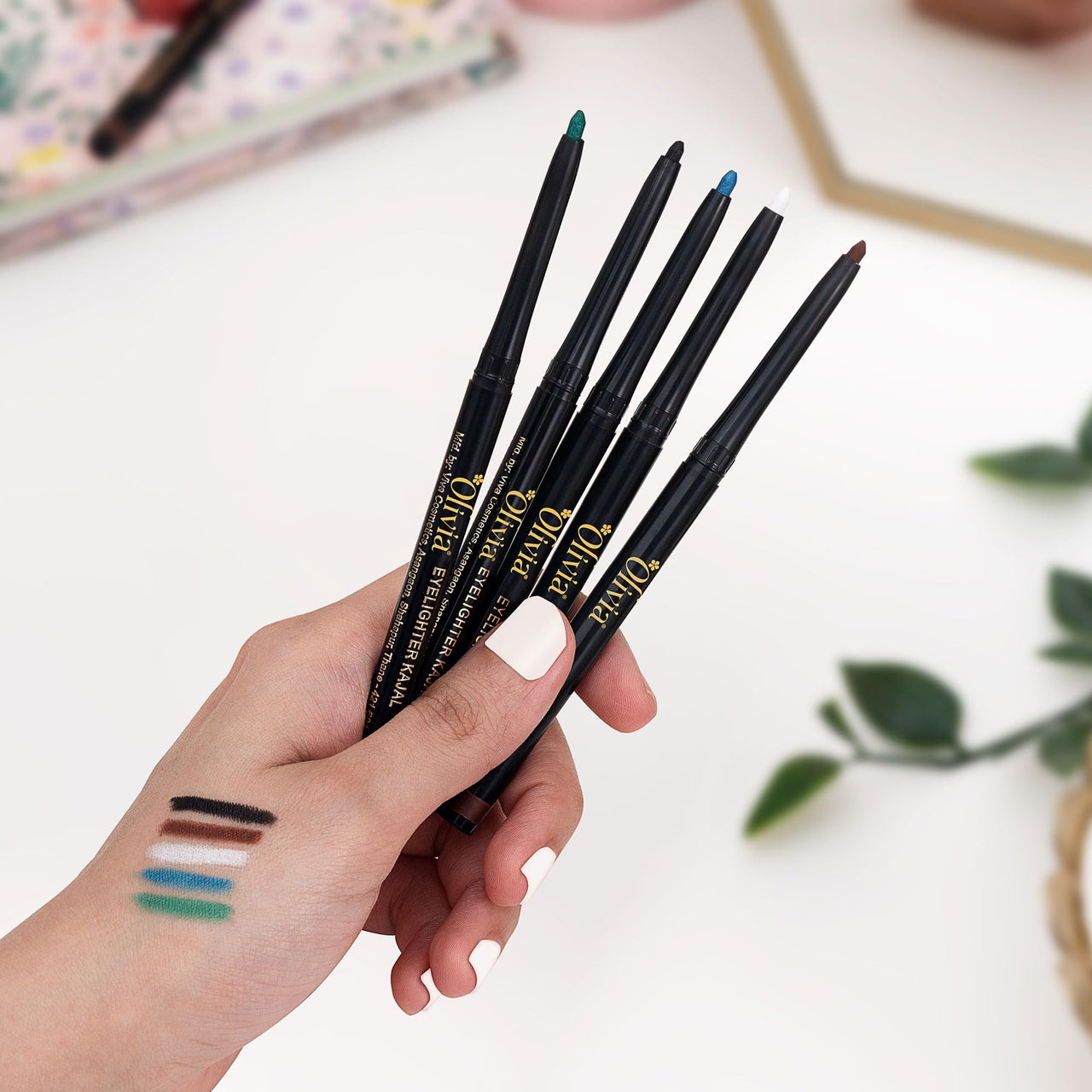 Olivia Eye Lighter Kajal - Brown, 0.3G Long Lasting, One Stroke Smooth Glide,Waterproof, Smudgeproof & Fadeproof, Matte Finish Eye Makeup