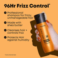 Matrix Opti.Care Professional Shampoo for Salon Smooth Straight Hair | Control Frizzy Hair for up to 4 Days | With Shea Butter | No Added Parabens | (350 ml)