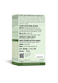 Zandu Cleanse & Detox Herbal Infusion: Use This Tea Bag To Give Your Body The Gift Of Good Health |Helps Improve Skin Glow & Detoxifies The Body (25 Tea Bags), Green Tea, 90 Gram