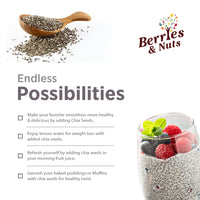 Berries And Nuts Premium Raw Chia Seeds | 500 Grams | 2 Bottle of 250 Grams