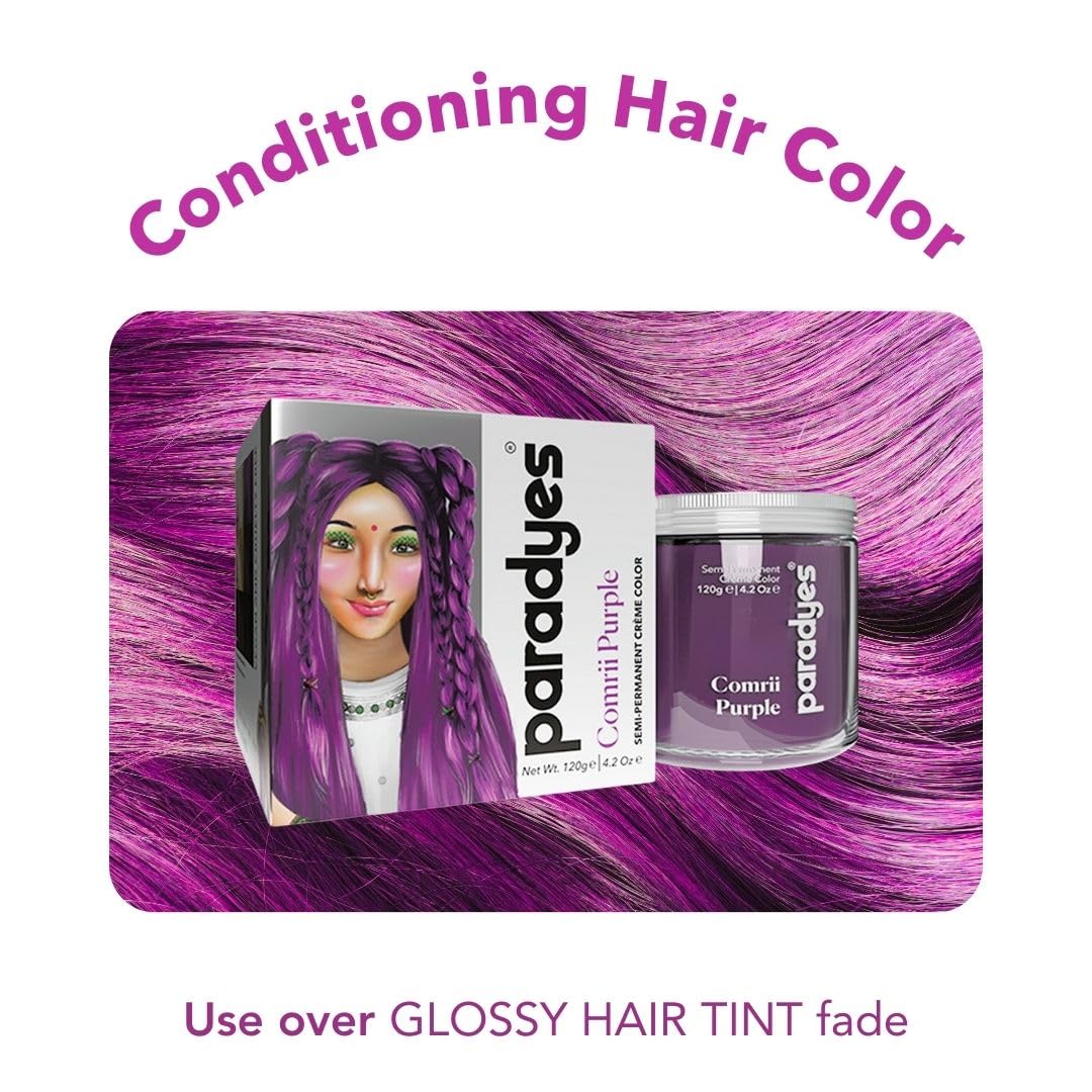 Paradyes Top-up Semi-permanent Comrii Purple DIY Conditioner Based Hair Colour, 120 gm